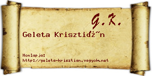 Geleta Krisztián névjegykártya